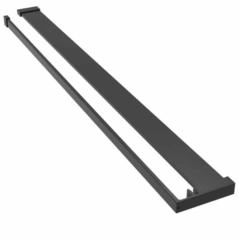 Estante para pared de ducha vidaXL de aluminio en color negro de 118 cm