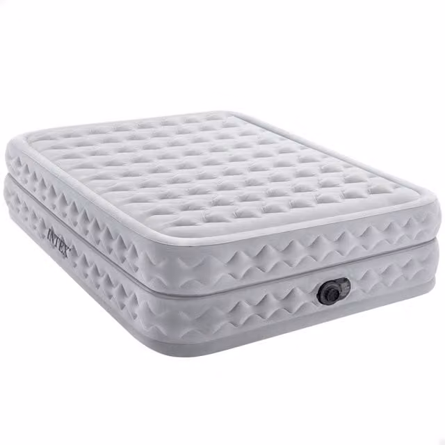 Colchón hinchable doble Intex Deluxe Supreme Air-Flow con acabado de microfibra blanca de 150 x 200 cm