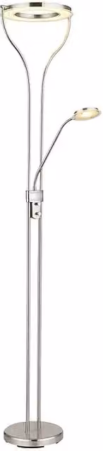 Lámpara de suspensión LED moderna Globo Lighting en color plata y blanco con detalles en cristal, 20 W, An/P/Al: 30 x 30 x 194 cm
