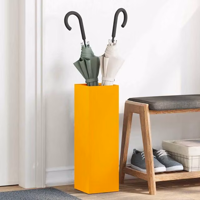 Soporte para paraguas de metal vidaXL en color amarillo, An/P/Al: 15,5 x 15,5 x 49 cm