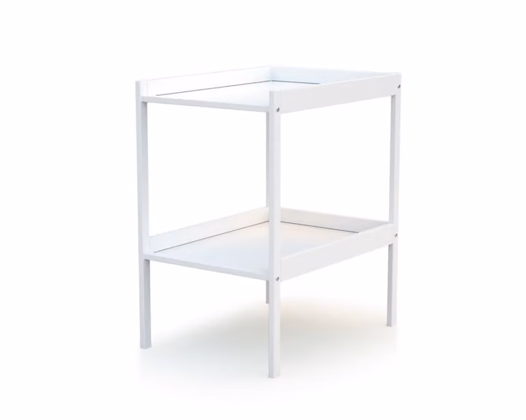 Cambiador de madera con 1 estante WEBABY en color blanco para habitación infantil