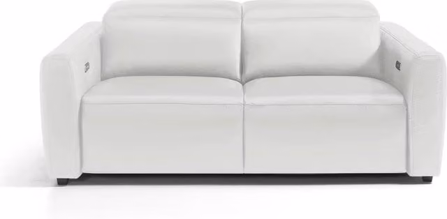 Sofá de piel Trento de El Corte Inglés de 2 plazas con 2 asientos relax eléctricos en color blanco