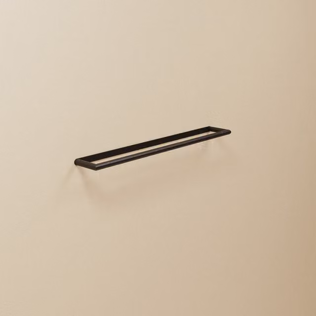 Toallero de barra doble Micra Cosmic en metal negro para pared