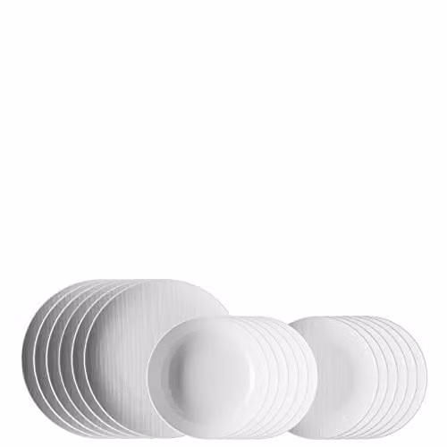 Servicio de vajilla Mesh de Rosenthal en porcelana blanca de 18 piezas
