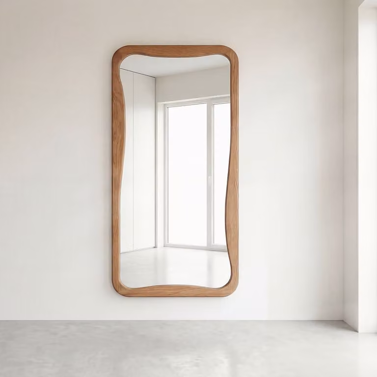Espejo de cuerpo entero de madera de Maisons du Monde en color marrón y beige, An/Al: 80 x 180 cm