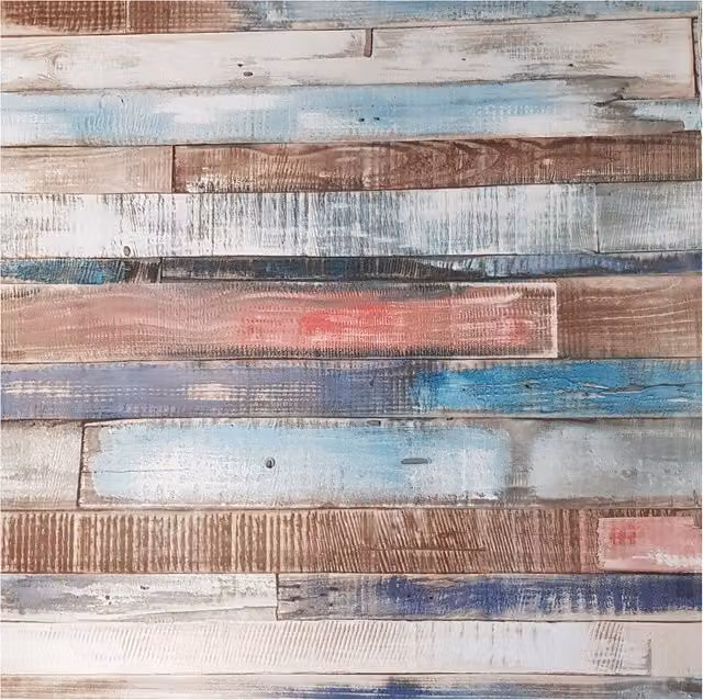 Revestimiento de pared adhesivo de madera con diseño abstracto multicolor Acceso Deco Classic Wood de 150 x 45 cm