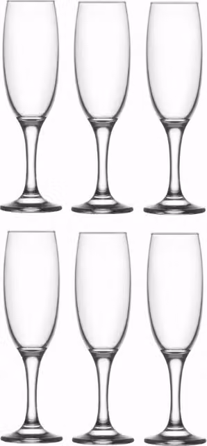 Juego de 6 copas de champán Empire de la marca LAV en color transparente de 220 ml