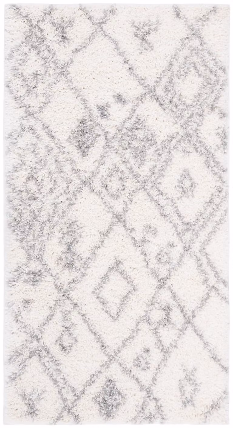 Alfombra Safavieh de estilo marroquí y moderno en polipropileno, color beige y gris, An/P: 122 x 183 cm