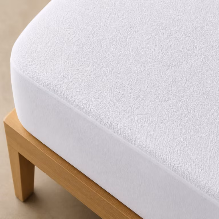 Protector de colchón impermeable y antiácaros extrasuave Donegal Collections Blanco An/P/Al: 150 x 200 cm