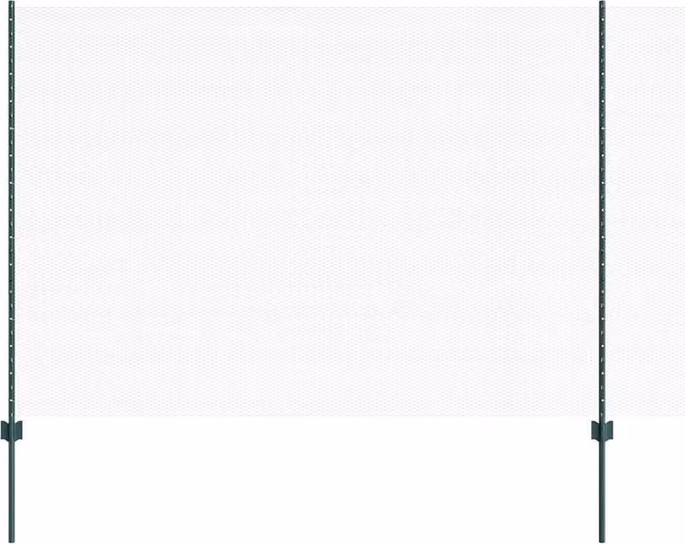 Valla hexagonal Syfax de acero con recubrimiento de PVC en color verde con poste para instalación en suelo, An/P/Al: 25 x 1,6 x 1,6 m