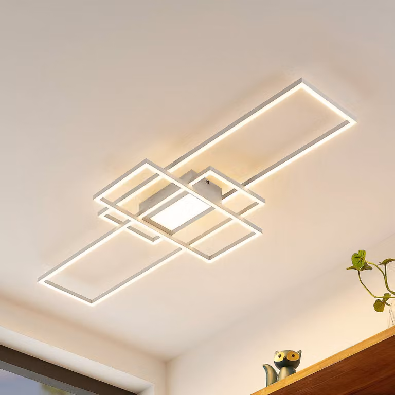 Lámpara de techo LED Caitilin de Lindby, atenuable, color blanco, diseño moderno para salón o comedor