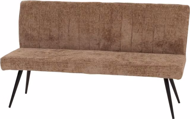 Mendler Banco de Comedor Tapizado en Chenilla y Metal, Marrón, An: 160 cm, Al: 48 cm, Al: 90 cm