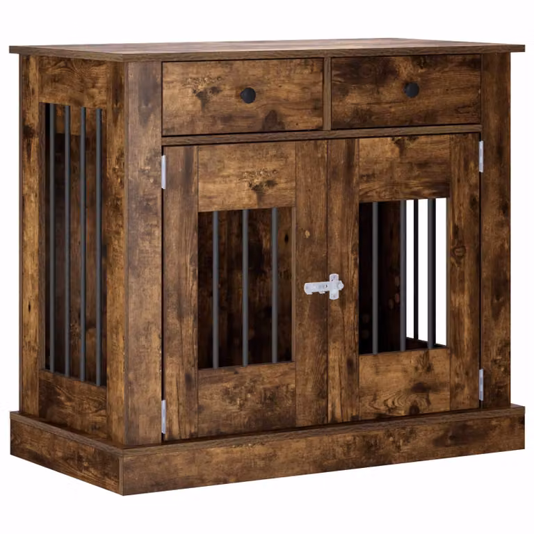 Mueble para jaula de perro vidaXL en madera de roble color marrón An/P/Al: 90 x 47,5 x 80 cm