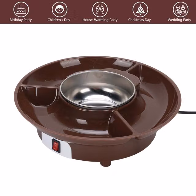 Olla eléctrica para chocolate Infinite de 260 ml en acero inoxidable y plástico color plata y marrón