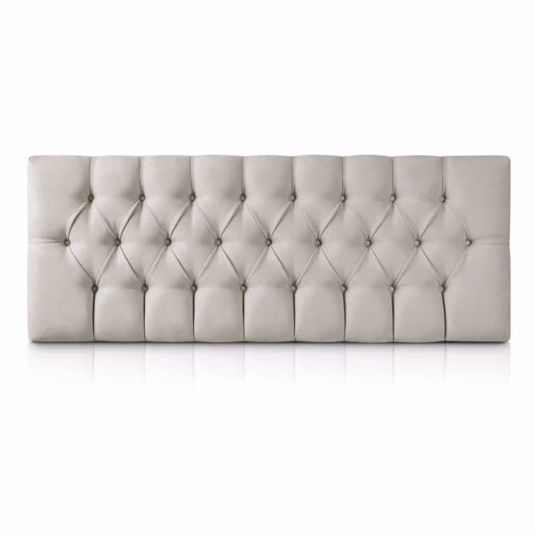 Cabecero tapizado Morfeo en color gris para cama de 140 cm, An/Al: 150 x 60 cm