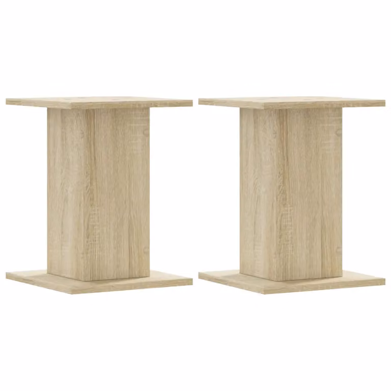 Set de 2 soportes para plantas vidaXL de madera en color roble Sonoma, An/P/Al: 30 x 30 x 40 cm