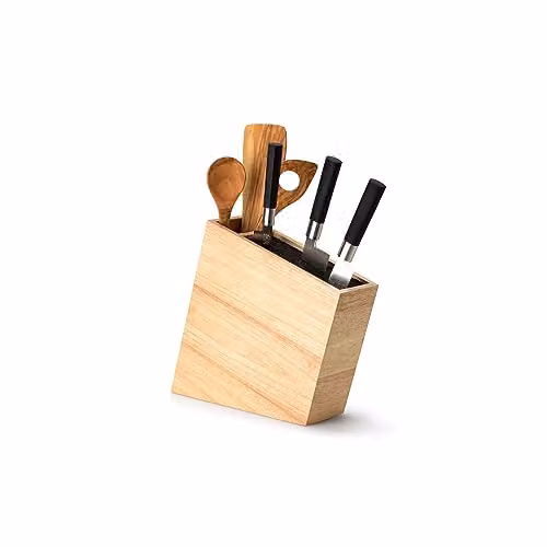 Bloque de cuchillos Continenta 3317 con inserción flexible y papelera para utensilios en color marrón claro