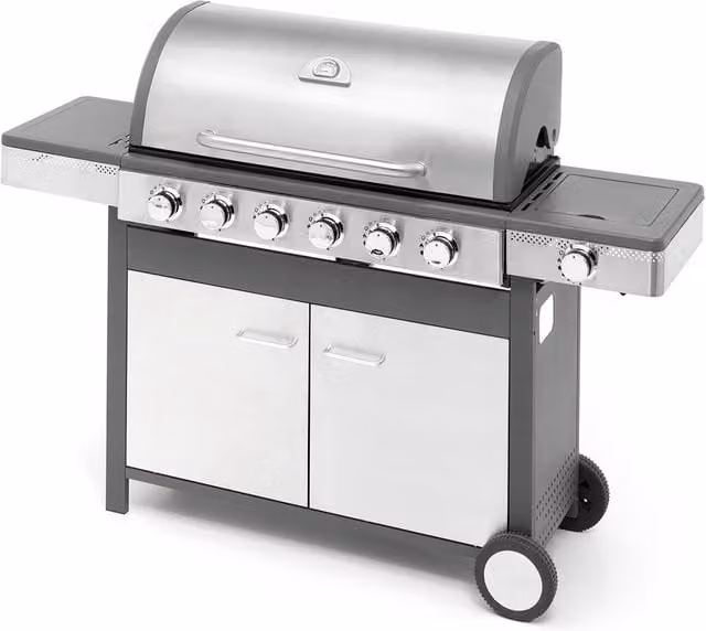 Barbacoa a gas Ompagrill Indianapolis 7/B de 23,75 kW en color plata