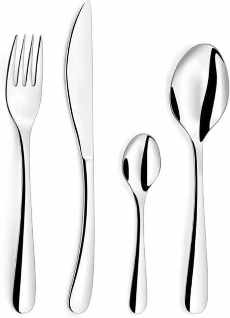 Set de 24 cubiertos Ondine de Pradel en acero inoxidable pulido color plata para adultos