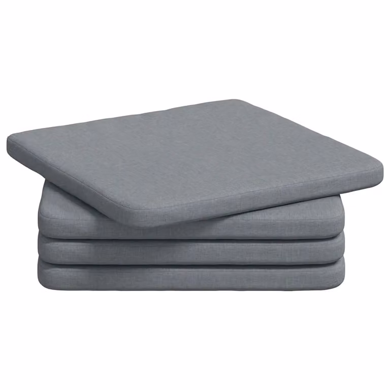 Pack de 4 cojines para asiento cuadrados vidaXL en gris, con funda lavable y relleno de espuma, An/An/Al: 40 x 40 x 3 cm