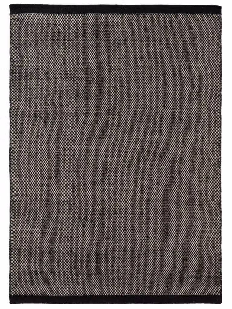 Alfombra Benuta de lana y algodón en blanco y negro, diseño moderno y rectangular, An/P: 300 x 400 cm