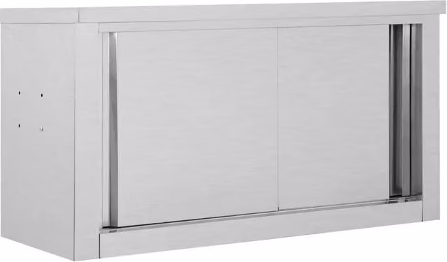 Mueble de cocina mural Rio con puertas correderas de estilo moderno en color blanco y plata, An/P/Al: 90 x 40 x 50 cm