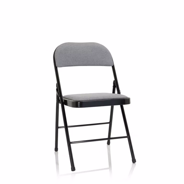 Silla plegable de visitas Tudela II de hjh OFFICE en tela gris claro