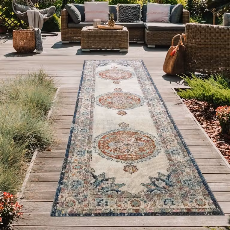 Alfombra oriental Teppich-Traum de estilo vintage y diseño multicolor para salón, cocina o jardín, An/P: 80 x 300 cm