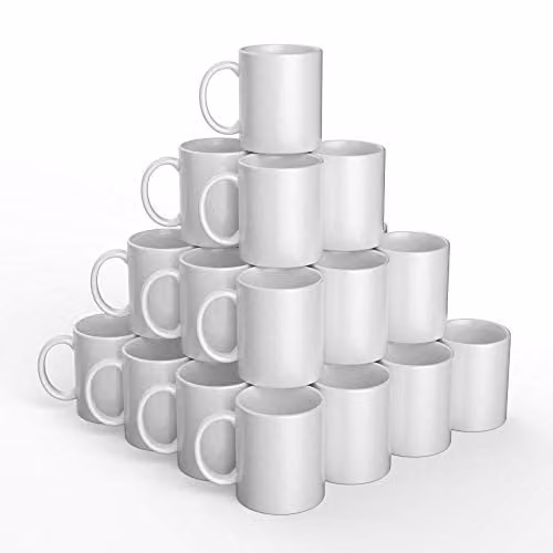 Pack de 36 tazas de cerámica blancas Cricut de 340 ml para personalizar