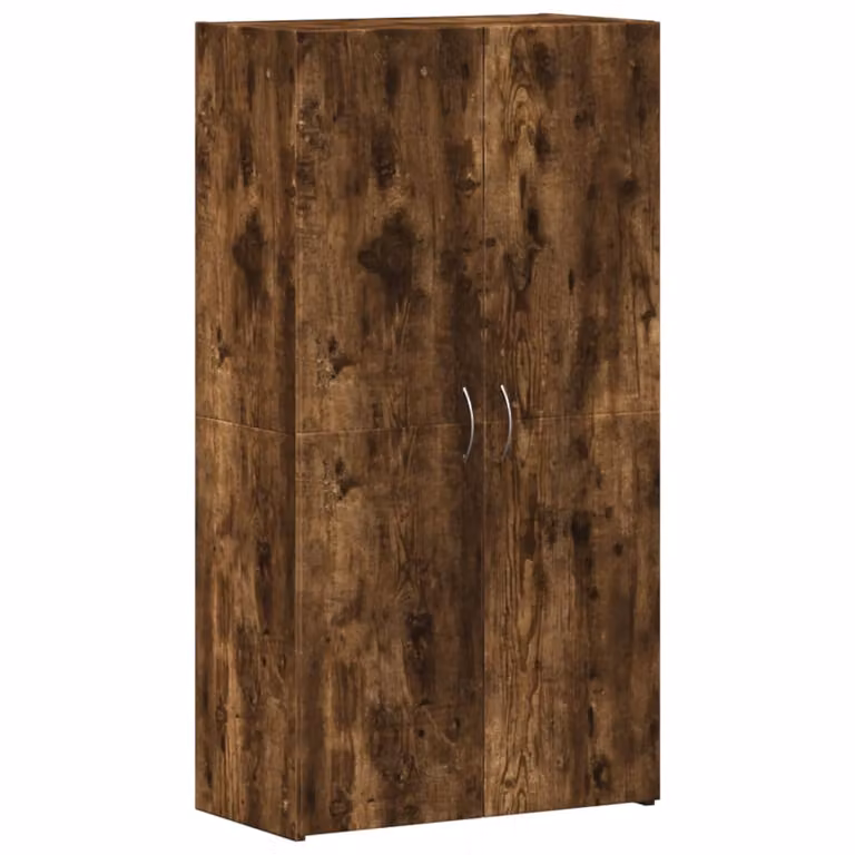 Armario archivador moderno vidaXL de madera en roble ahumado con puertas batientes y estantes ajustables An: 60 cm, P: 32 cm, Al: 115 cm