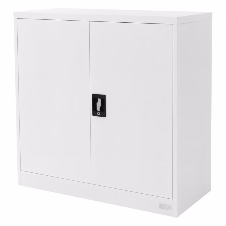 Archivador de oficina ML-Design blanco con estantes regulables y cerradura An/P/Al: 90 x 40 x 90 cm