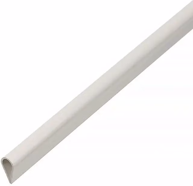 Perfil de sujeción Kantoflex de plástico en color blanco, L 2.000 mm x Al 15 mm, Espesor: 0,9 mm