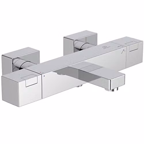 Grifo termostático para baño y ducha Ideal Standard Ceratherm C100 monomando de latón en acabado cromado con función de ahorro de agua y parada de seguridad
