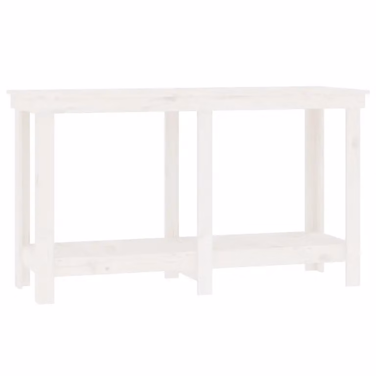 vidaXL Banco de trabajo de madera de pino blanco An/P/Al: 140 x 50 x 80 cm