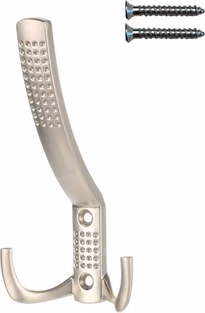 Perchero triple de pared Riex XV08 en metal color níquel mate