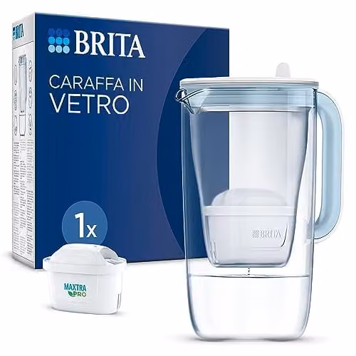 Jarra filtrante de agua BRITA de vidrio transparente con tapa de 2,5 l