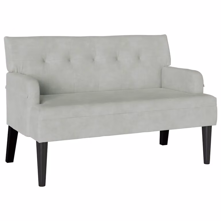 vidaXL Banco Chesterfield Gris Claro en Terciopelo An/P/Al: 112 x 65,5 x 75 cm