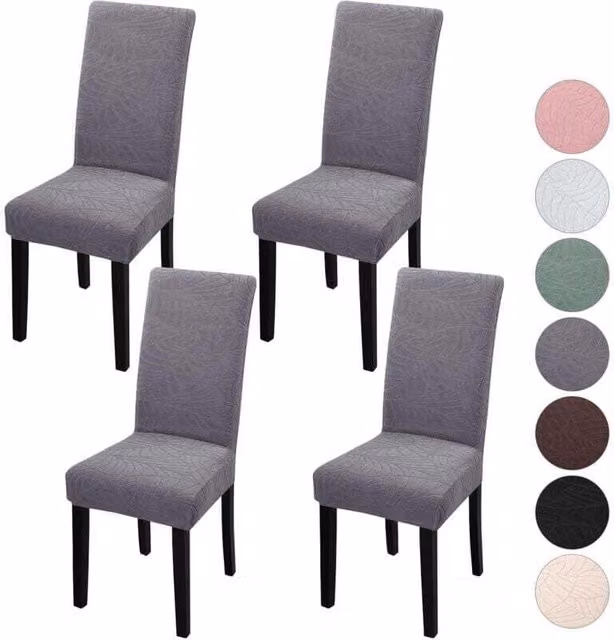 Fundas elásticas y extraíbles LIIYIELA para sillas de comedor, resistentes a las manchas y lavables, color gris ceniza