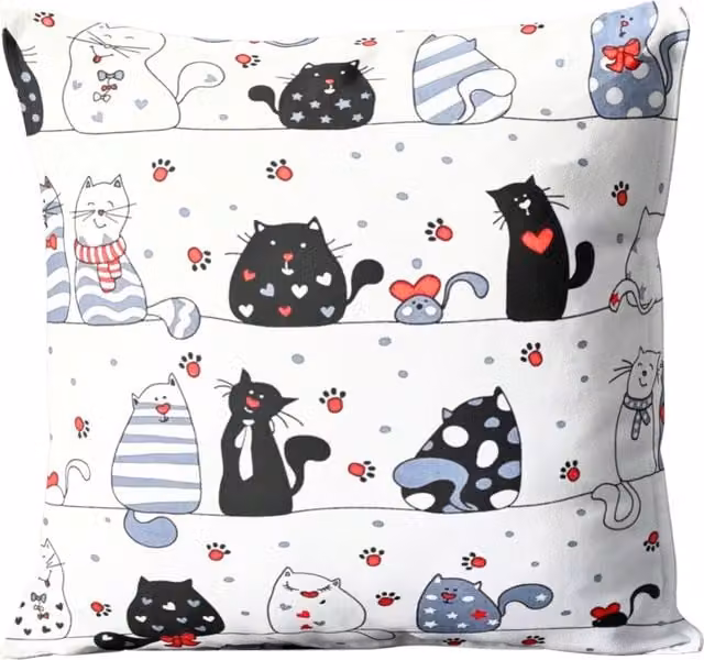 Funda de almohada decorativa de algodón Doratex con diseño de animales para niños, multicolor, An/P/Al: 40 x 40 cm