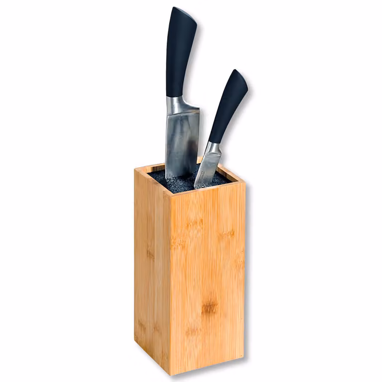 Organizador de cuchillos Kesper de madera con cerdas de plástico, color beige, An/P/Al: 10 x 10 x 23 cm
