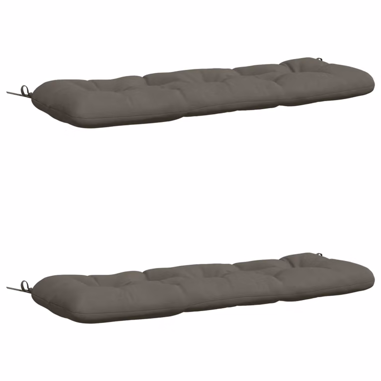 Set de 2 cojines para banco VIANEN de vidaXL en gris, fabricados en 100% poliéster con funda lavable y resistente a los rayos UV