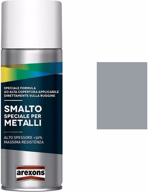 Smalto Spray Arexons Especial para Metales en Color Gris Plata Brillante de 400 ml