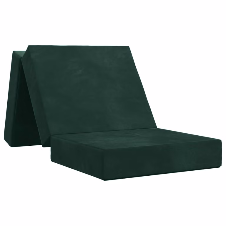 Sofá cama plegable de terciopelo vidaXL en color verde, An/P/Al: 90 x 63 x 45 cm