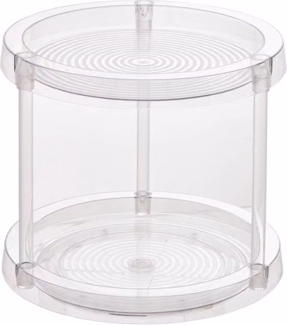Plato Giratorio Selena de 2 Niveles en Acrílico Transparente de 5five, Diámetro: 24 cm