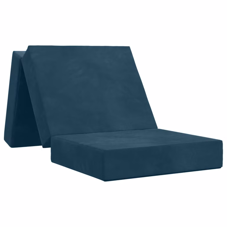 Sofá cama plegable de terciopelo azul vidaXL An/P/Al: 63 x 90 x 45 cm