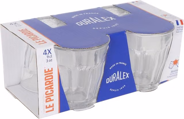 Juego de 4 vasos de licor Picardie de Duralex en cristal transparente