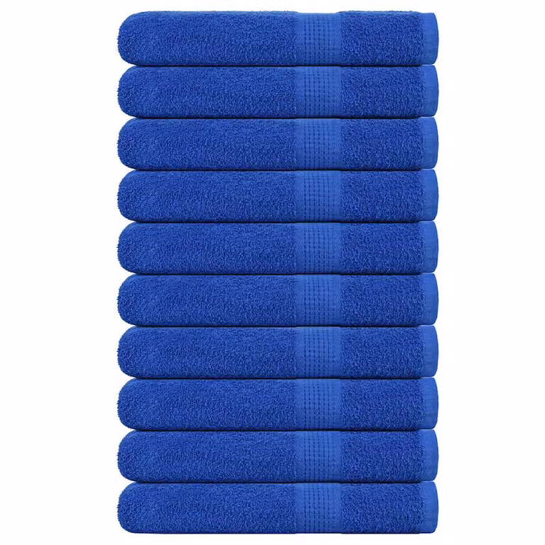Pack de 10 toallas de sauna FROGN vidaXL en azul, de algodón rizo, 80 x 200 cm, 360 g/m²