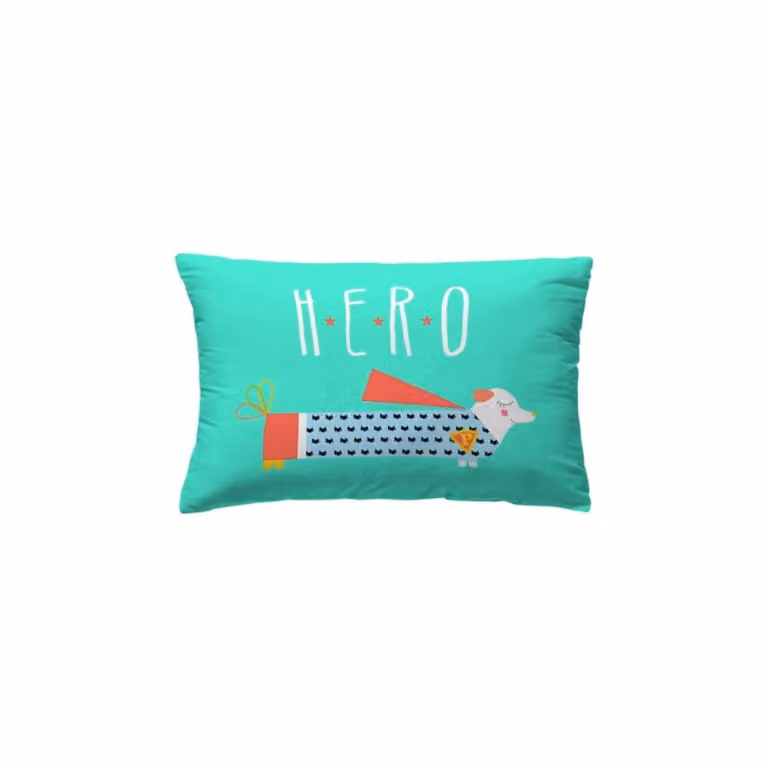 Funda de cojín rectangular MueMue de algodón y poliéster con diseño de animales para niños en color verde, An: 50 cm, Al: 30 cm