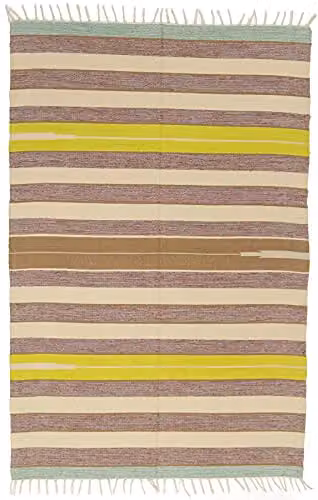 Alfombra Kilim Galleriafarah1970 multicolor de algodón, lavable a máquina, An/P: 180 x 120 cm