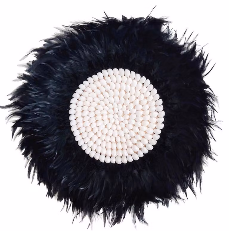 Decoración de pared étnica Juju Hat My Bliss Home de color negro, Diámetro: 50 cm